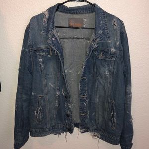 Distressed denim jacket